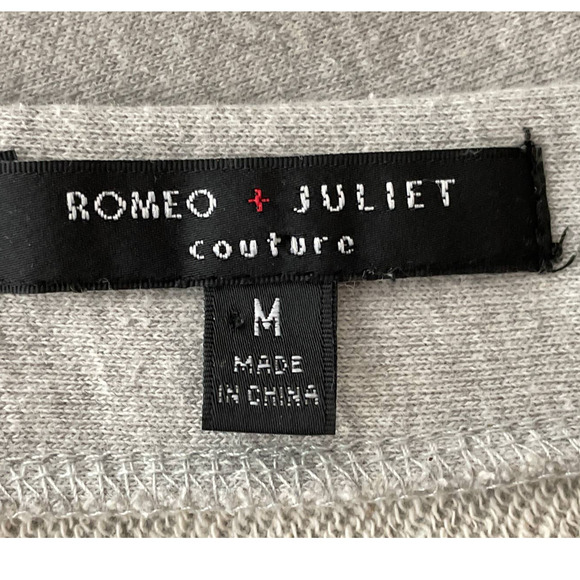 Romero & Juliet Couture Athletic Gommet V-Neck Tie Front SweatShirt M - Picture 5 of 7